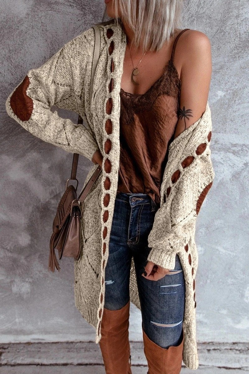 Street-Wave Women's Long Knit Cardigan Soft Cozy Yarn Open Front Everyday Chic Layering