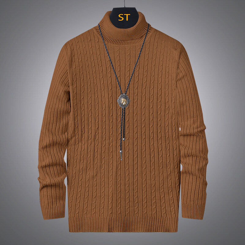 Men's Cable Knit Turtleneck Sweater Streetwave Cozy Warm Classic Fit For Men Urban Style