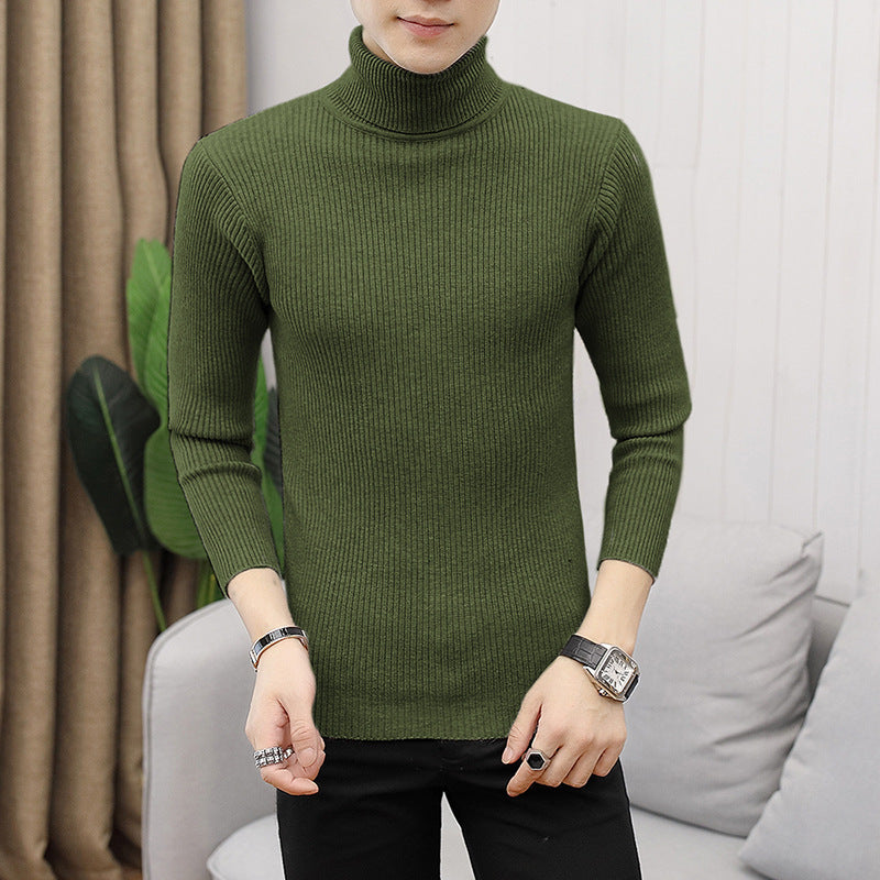 Street Wave Mens Ribbed Turtleneck Sweater Warm Fine Knit Rollneck For Cold Weather