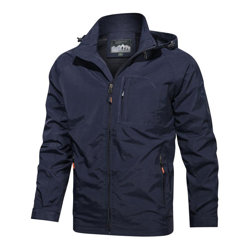 Men's Hooded Jacket Windproof Water Resistant With Zipper Pockets Relaxed Fit Nordisk Flair By Street-Wave