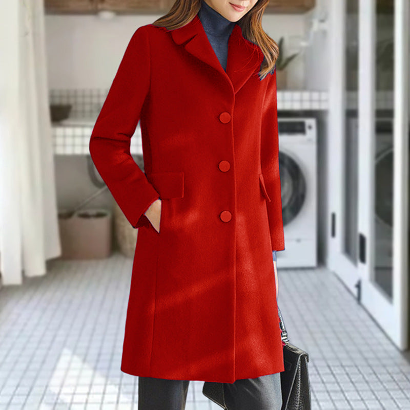 Street-Wave Women's Classic Wool Coat with Timeless Cut and Warmth, Premium Craftsmanship