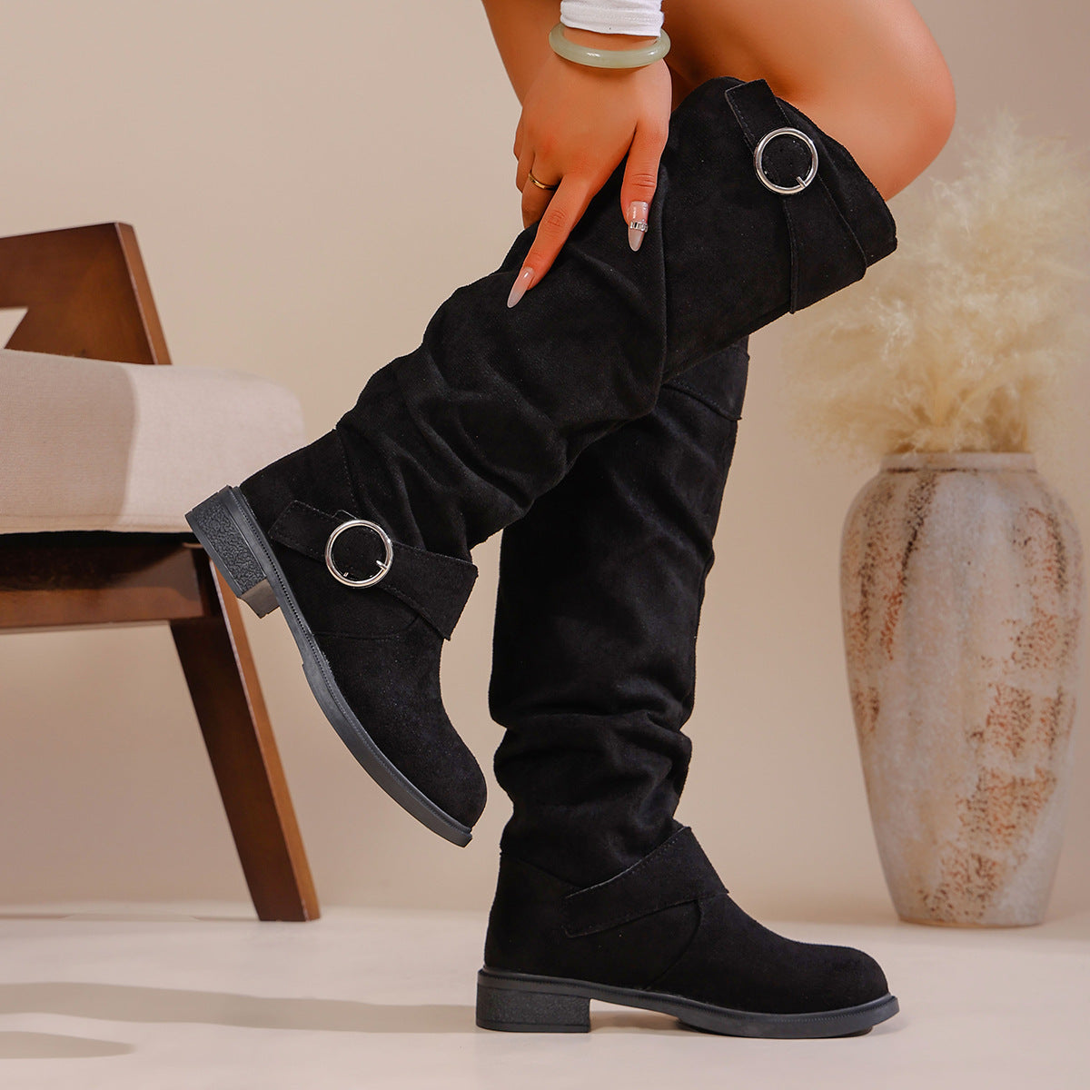 Streetwave Overknee Boots For Women Soft Elastic Material Chic Knee High Boots Comfortable All Day
