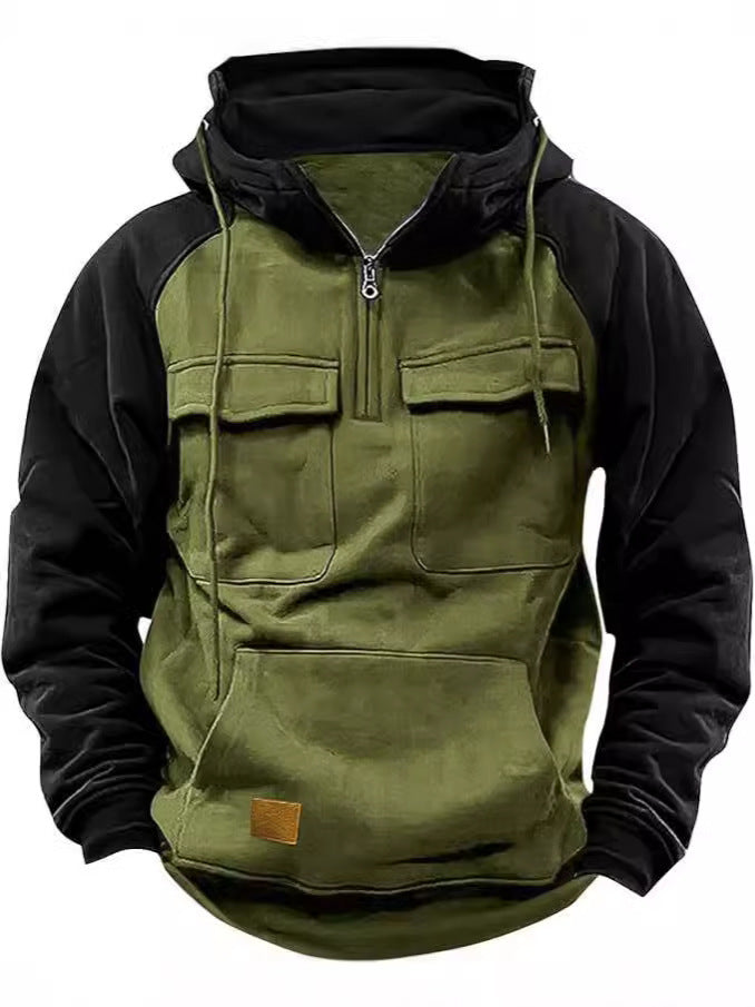 Streetwave Men's Functional Hoodie With Practical Chest Pockets For Active Outdoor Versatility