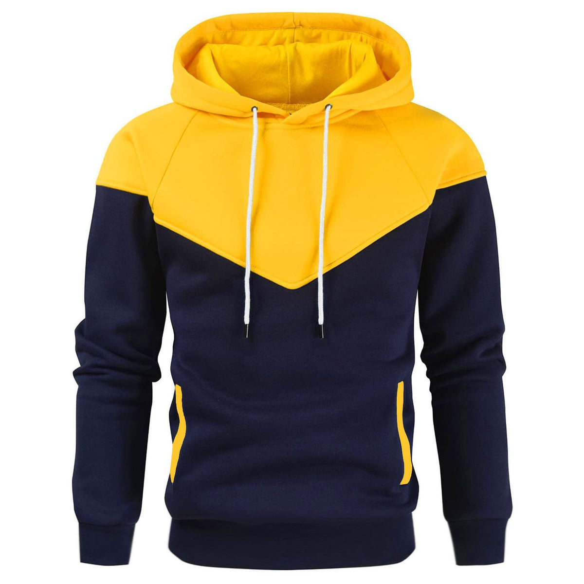 Street-wave Mens Hoodie With Geometric Color Block For Active Casual Wear In Modern Street Style