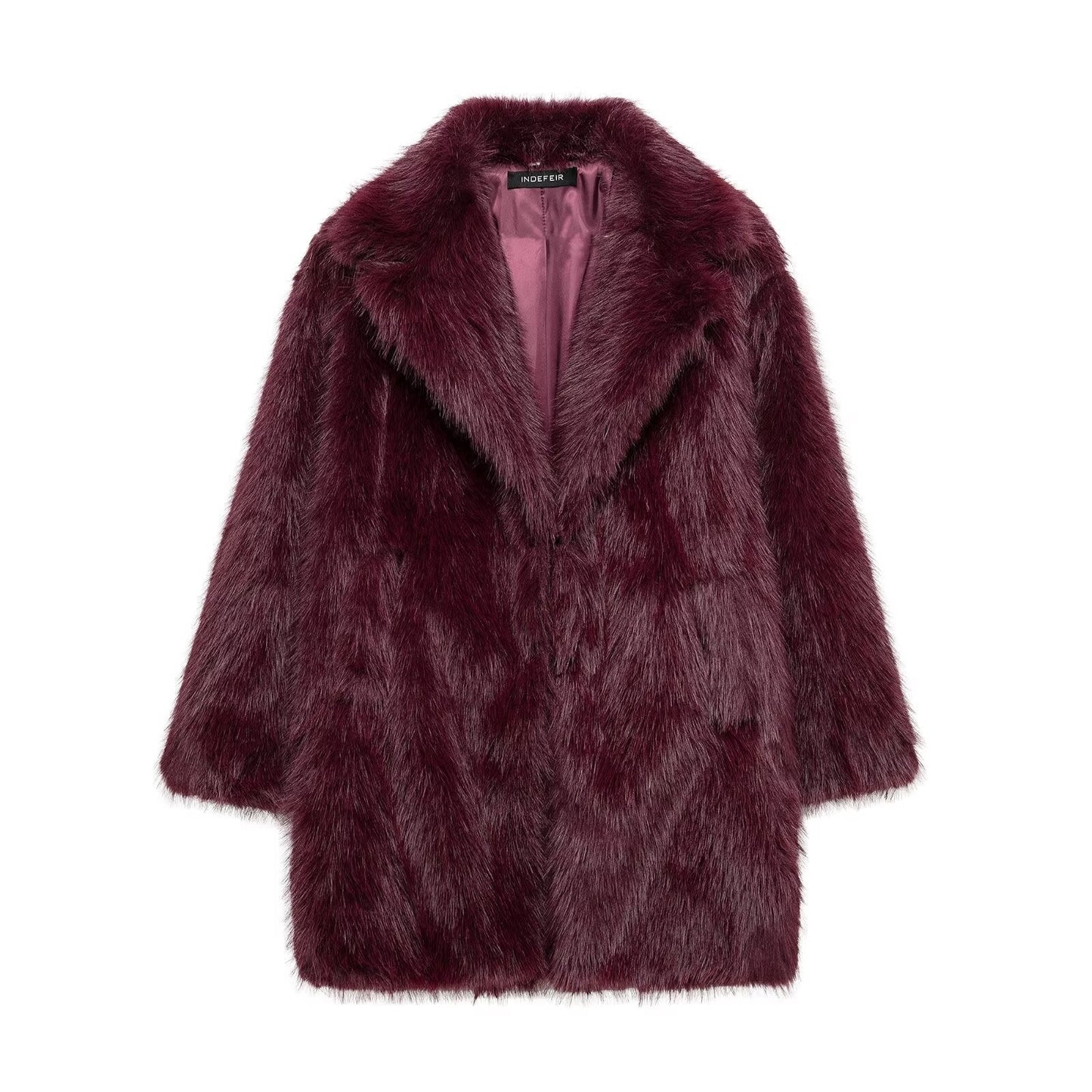 Street-Wave Faux Fur Longline Mantle Luxurious Plush Oversized Winter Coat For Fashion-Forward Women