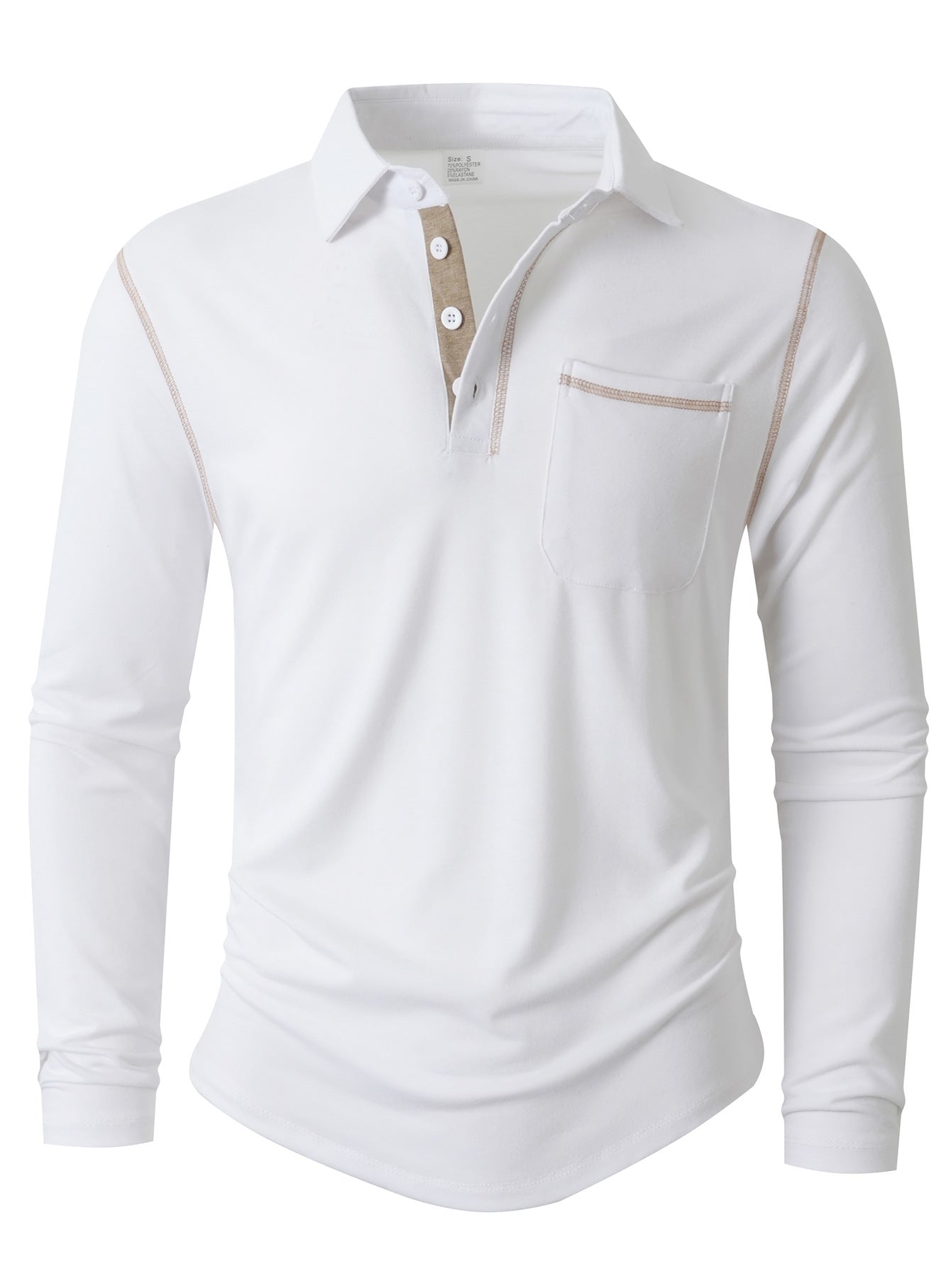 Street-Wave Men's Long Sleeve Polo Shirt Breathable Durable Comfort for Casual and Active Wear