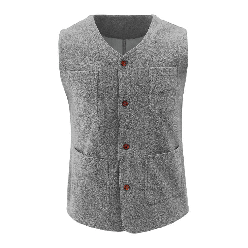 Nordisk-Flair Men Wool Feel Vest Tailored Fit Smart Casual