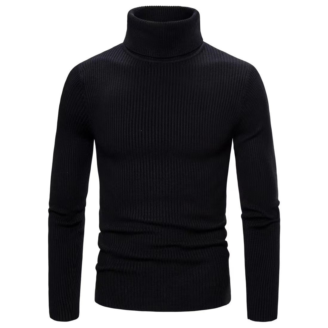 Street Wave Mens Ribbed Turtleneck Sweater Warm Fine Knit Rollneck For Cold Weather