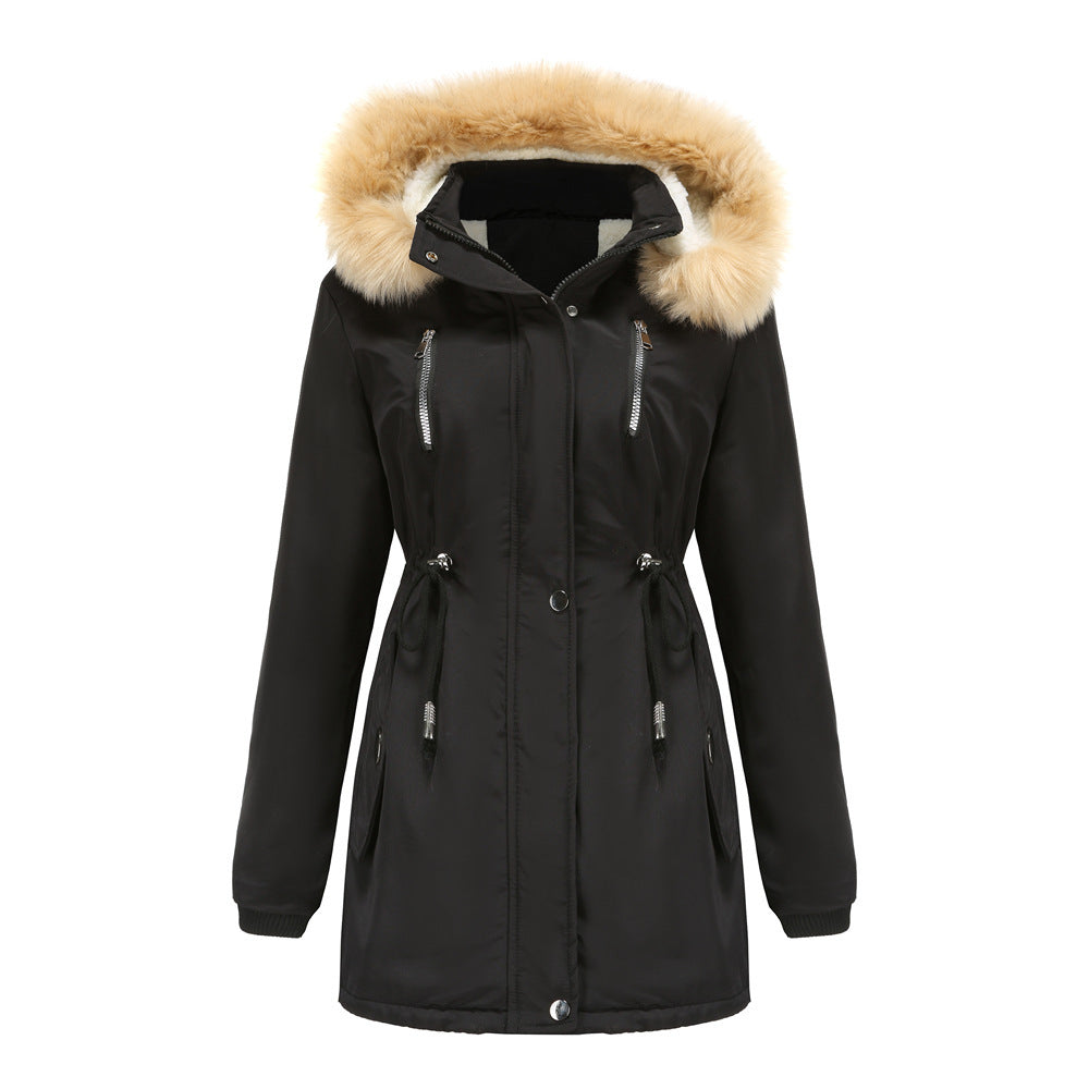Street-wave Women's Insulated Winter Jacket With Removable Faux Fur Collar For Cold Weather