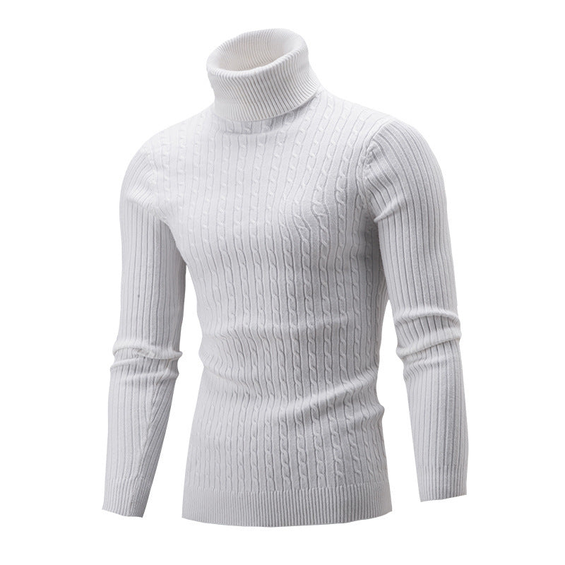 Street-Wave Men's Cable Knit Turtleneck Sweater for Cold Days Cozy Warmth Classic Design