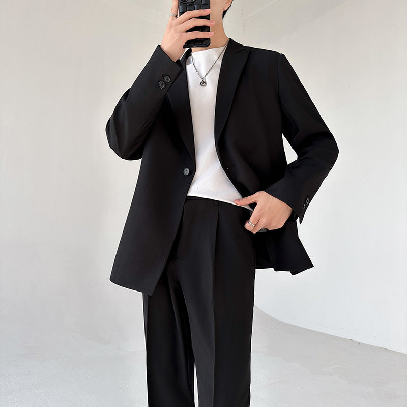 Mens Elegant Suit Blazer Streetwave Modern Cut With Fine Lining For Professionals