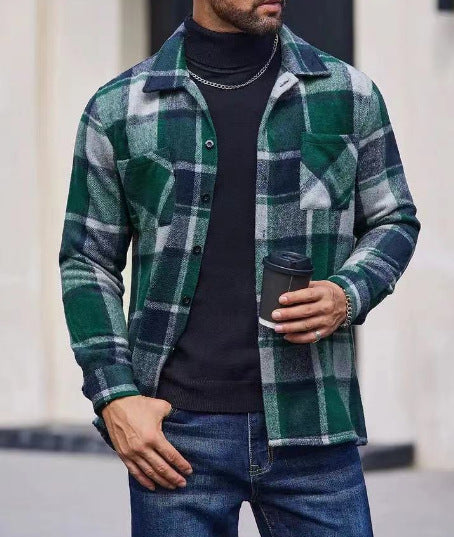 Streetwave Mens Casual Plaid Shirt Jacket Breathable Cotton Blend For Everyday Wear