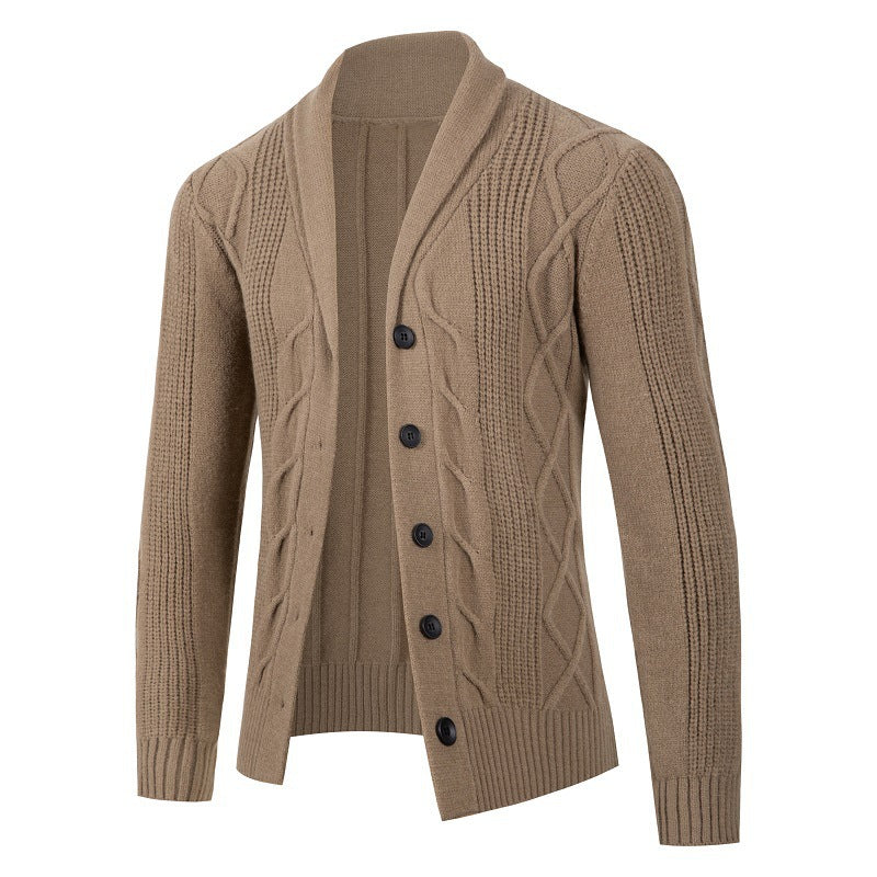 Streetwave Men's Cardigan With Modern Cable Knit And Cozy Versatile Fit For Style Minded Men