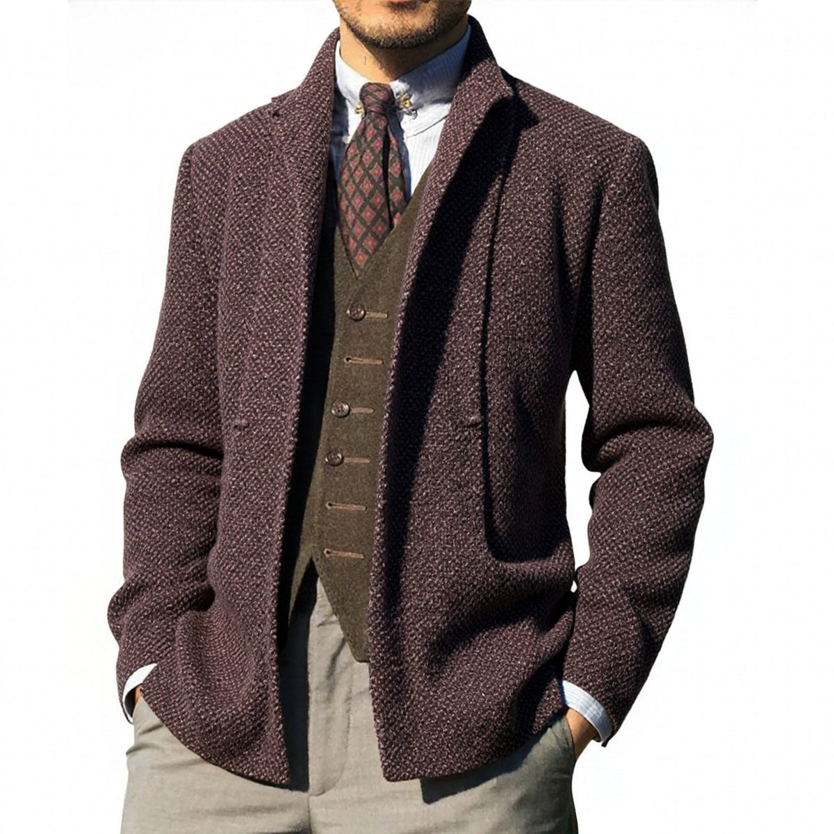 Mens Wool Cardigan With Modern Fit And Practical Pockets For Fashionable Men Street Wave