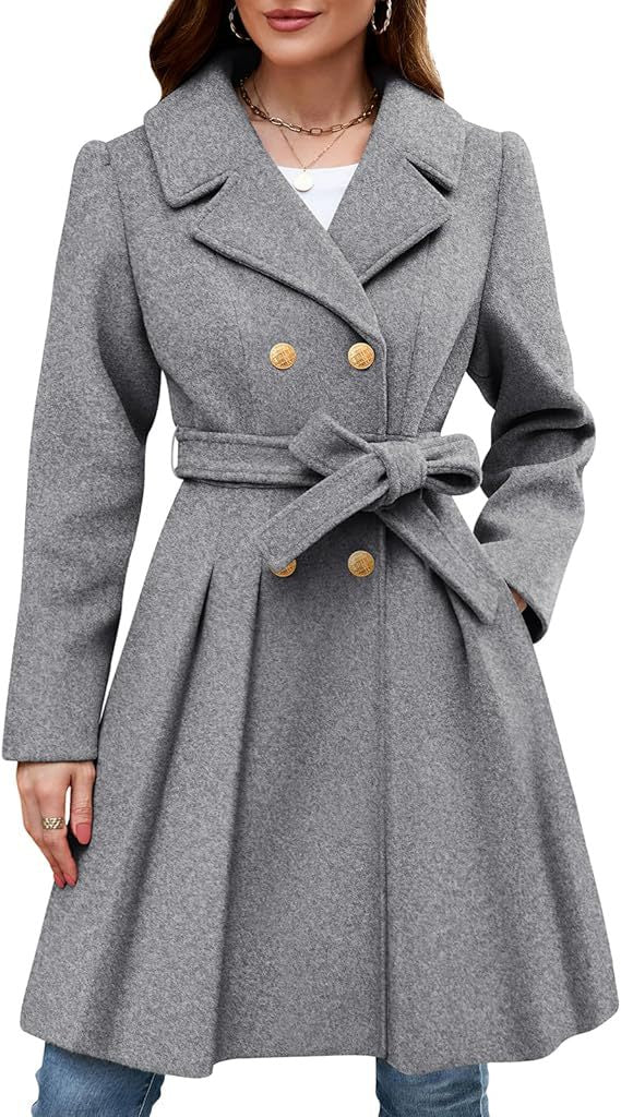 Streetwave Womens Classic Wrap Coat With Belt And Double Button Front For Office Chic Winter Wear