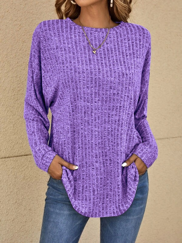 Street-Wave Cozy Knit Long Sleeve Pullover for Women Stylish Versatile Casual Wear
