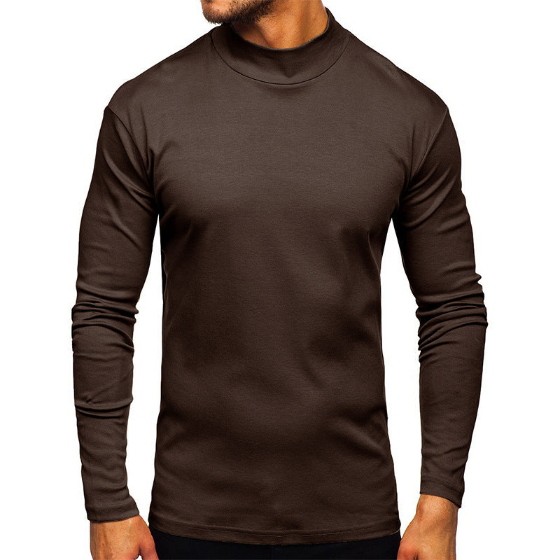 Street-wave Men's Long Sleeve Turtleneck Shirt Breathable Cotton Blend Comfortable Fit