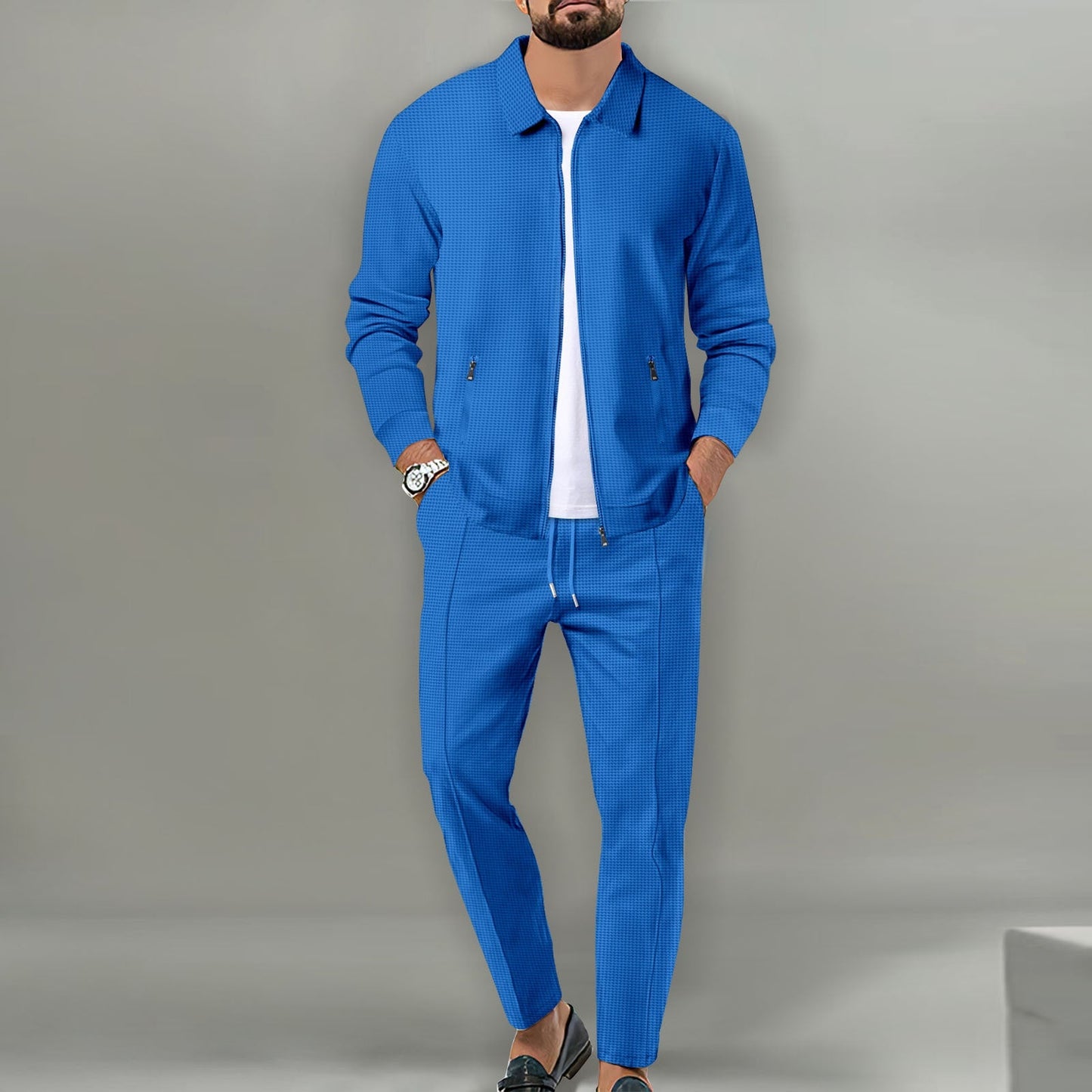 Street-wave Men's Casual Tracksuit With Sporty Fit And Breathable Lightweight Fabric
