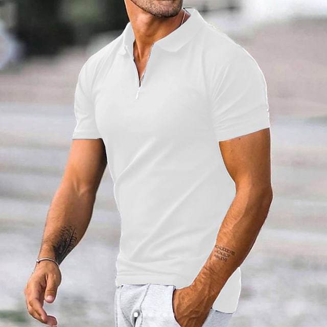 Street-Wave Men Polo Shirt Slim Fit Breathable Cotton