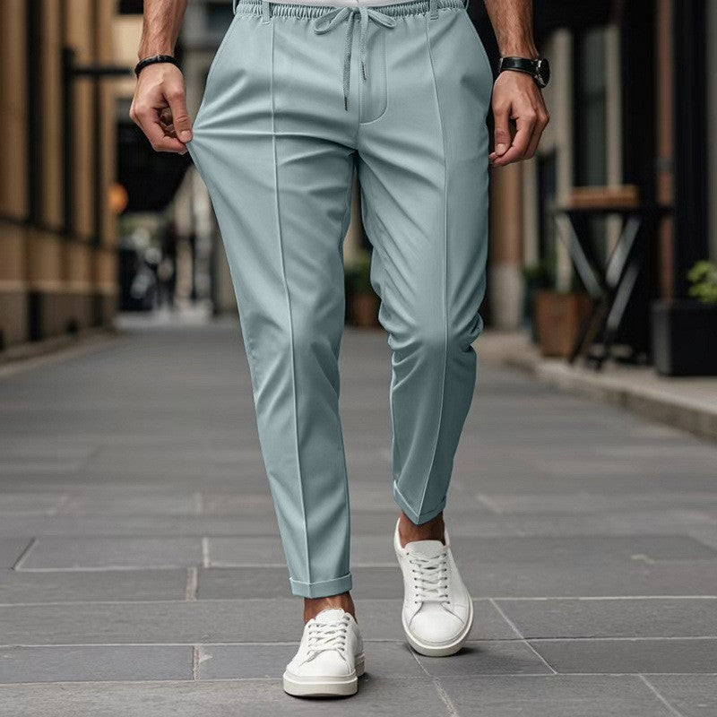 Street-wave Slim Fit Mens Joggers With Elastic Waistband And Side Pockets For Modern Style