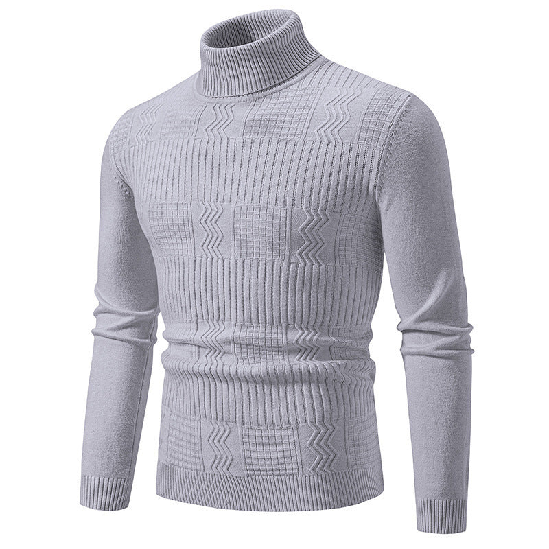 Mens Turtleneck Sweater With Structured Knit Design Premium Cotton Streetwave For Stylish Comfort