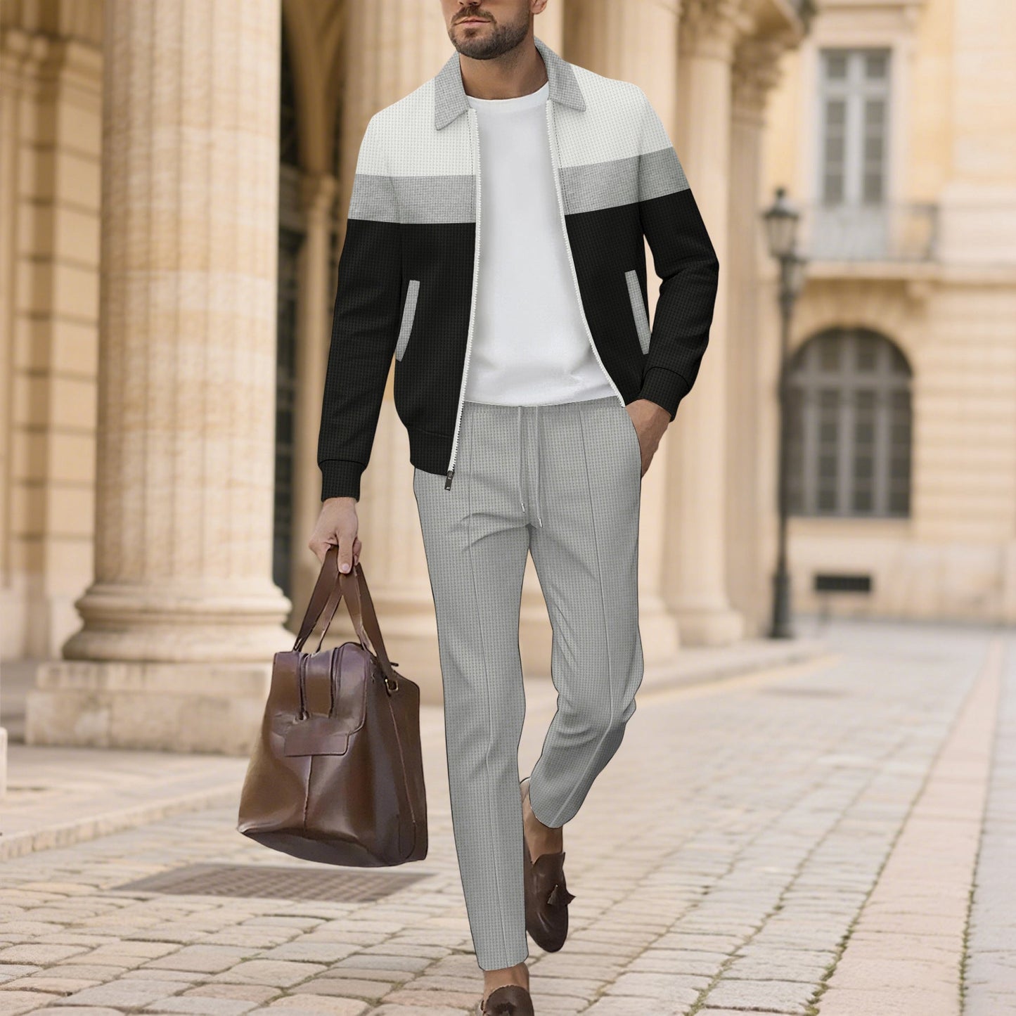 Street-wave Mens Breathable Quilted Track Suit Set For Active Men Premium Comfort And Performance
