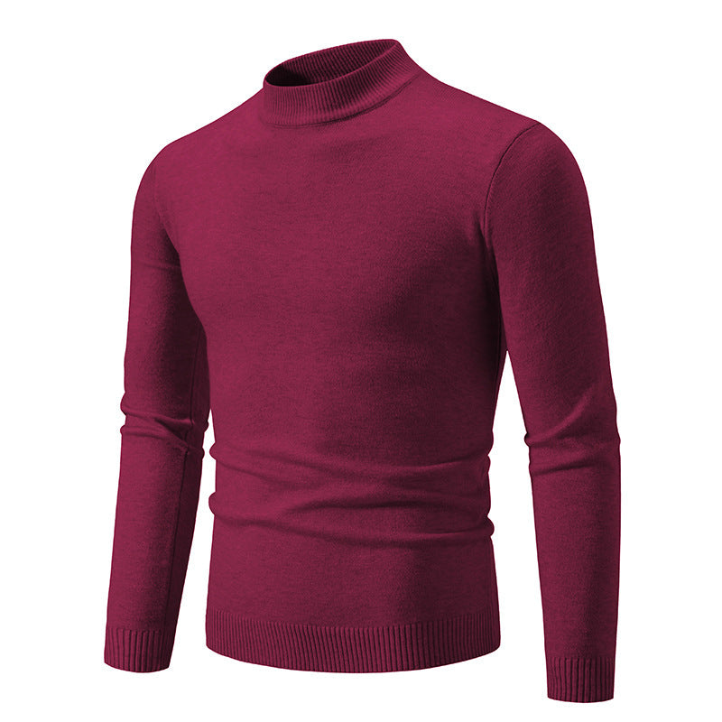 Street-Wave Mens Elegant Fine Knit Turtleneck Sweater Breathable Comfort For Cool Days