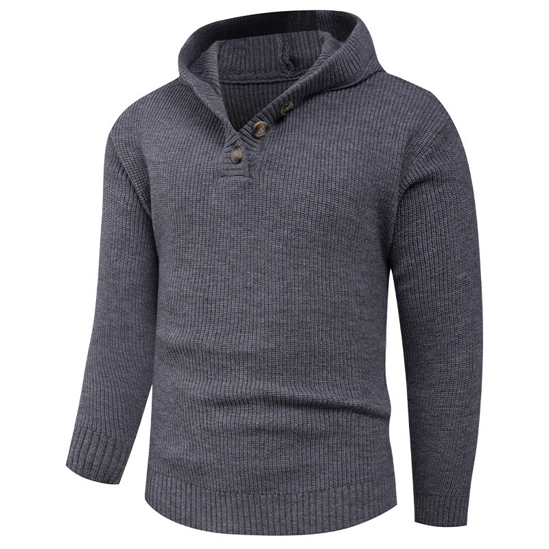 Mens Wool Shawl Collar Sweater Streetwave With Wooden Buttons For Men Modern Cozy Comfort