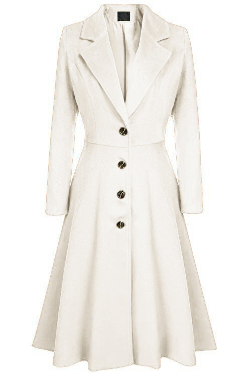 Streetwave Premium Womens Elegant Wool Coat With Tailored Fit Long Sleeves For Classic Winter