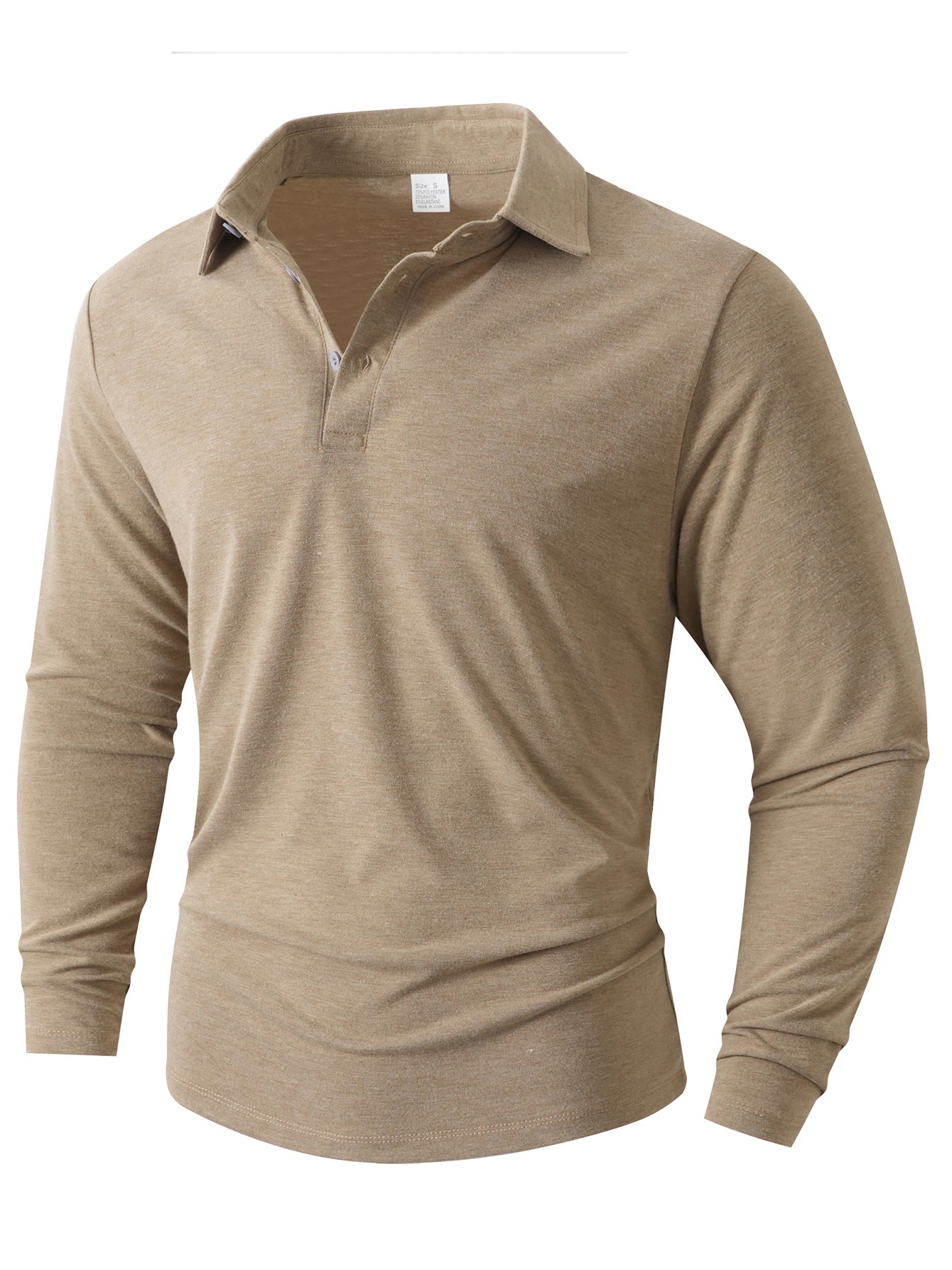 Street Wave Mens Long Sleeve Polo Shirt With Modern Fit For Everyday All Day Comfort