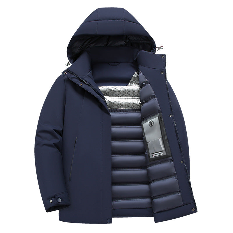 Mens Insulated Hooded Functional Jacket Street-Wave Water-Repellent Winter Coat For Outdoor Enthusiasts