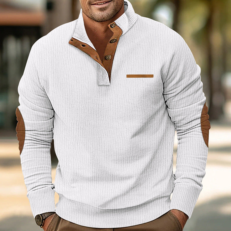 Street-Wave Men's Knit Pullover With Contrast Design Elements And Premium Comfort For Casual Everyday Wear