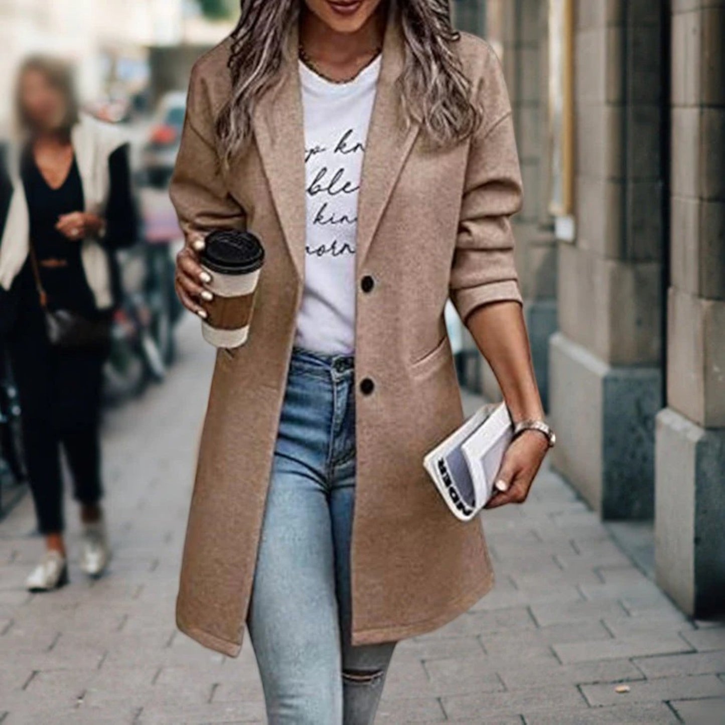 Street-Wave Long Blazer Coat For Women Elegant Tailored Fit Office Ready Chic Confidence