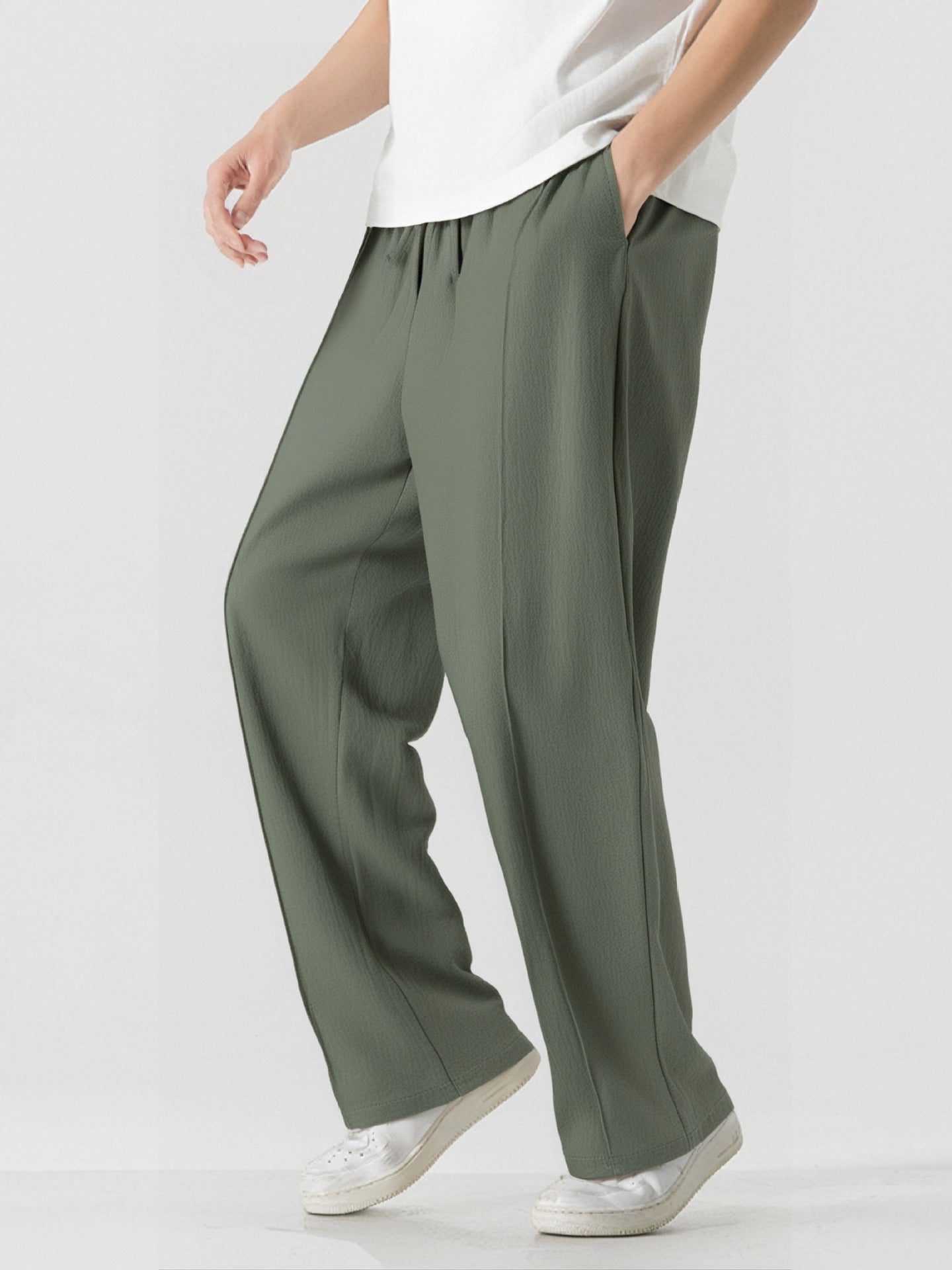 Mens Breathable Wide Leg Lounge Pants Street-Wave Elegant Comfort For Men All Day Wear