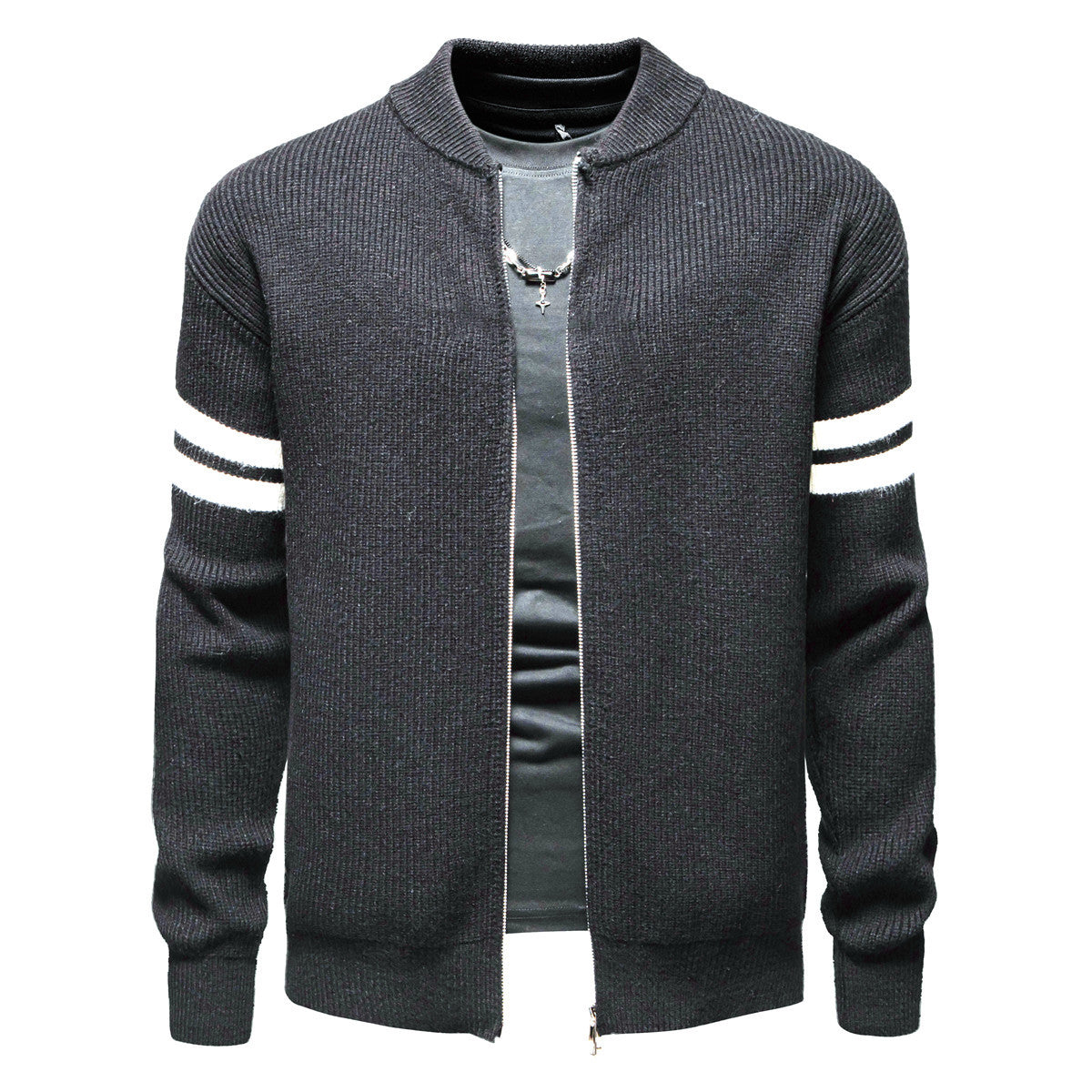 Street-wave Mens Knit Cardigan Jacket Modern Style Comfortable Fit Durable Knitwear For Everyday Wear