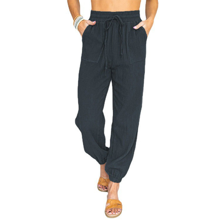 Street Wave Womens Lightweight Breathable Lounge Pants With Elastic Waist And Side Pockets
