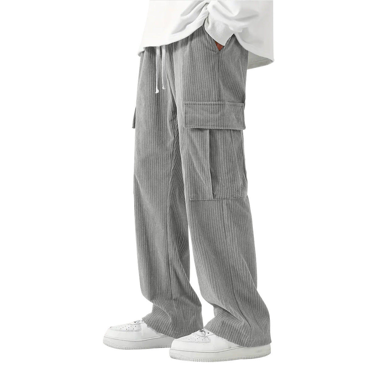 Street-wave Corduroy Cargo Pants For Men Durable Comfort Versatile Streetwear Essentials