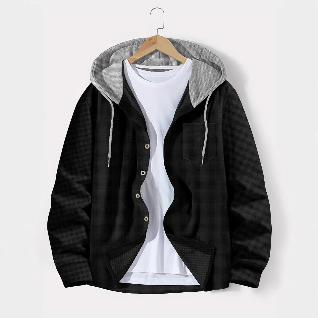 Street-wave Men's Casual Hooded Jacket With Plaid Pattern For Everyday Comfort And Versatility Outerwear