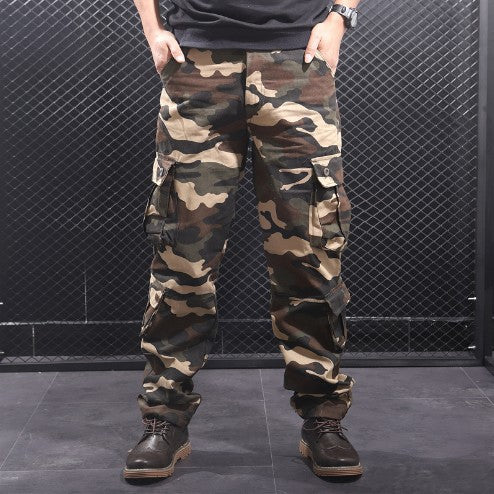 Street-wave Mens Cargo Pants With Multifunctional Pockets In Camouflage Durable For Active Men