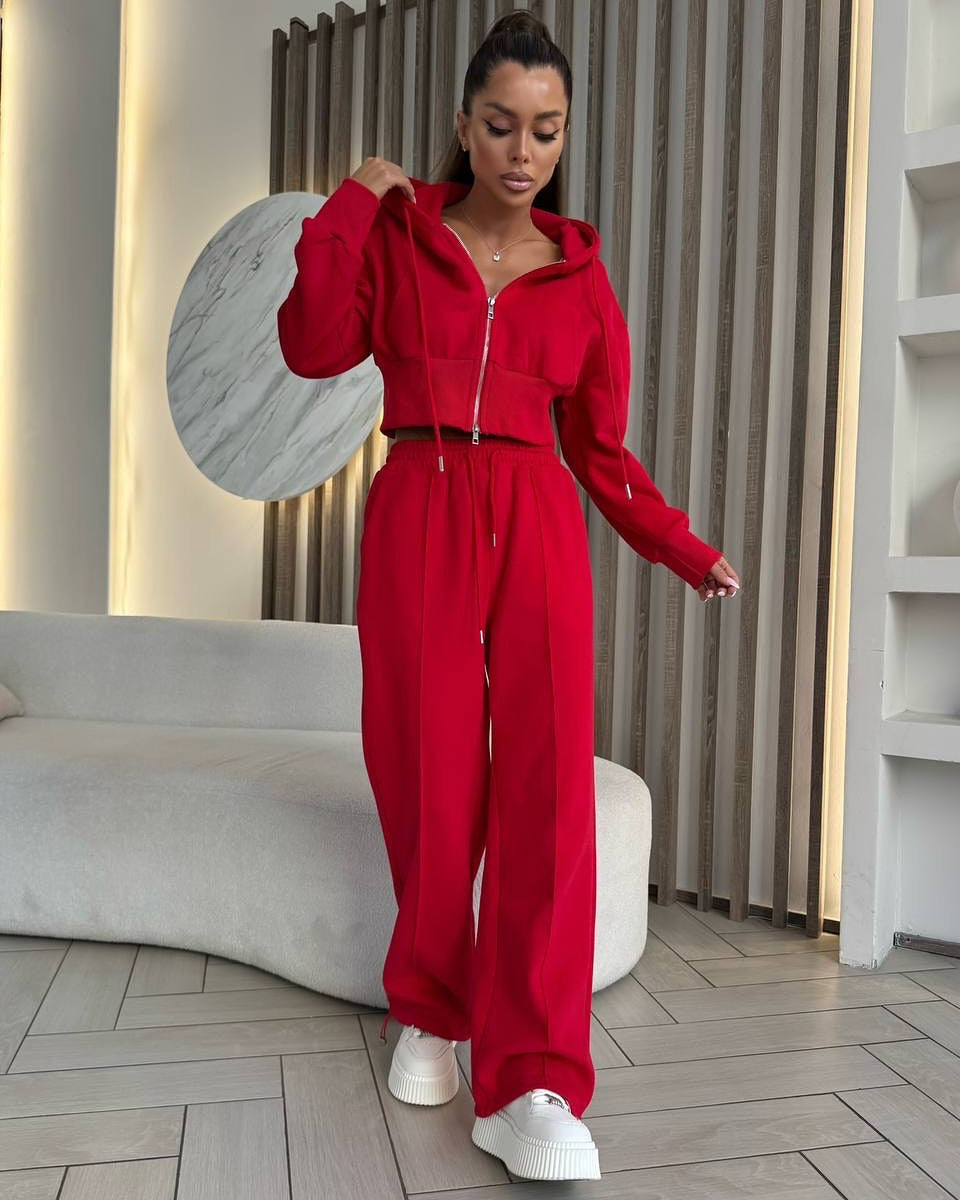 Street-wave Women's Premium Relaxed Fit Hoodie Set With Elastic Waistband Soft Breathable Comfort