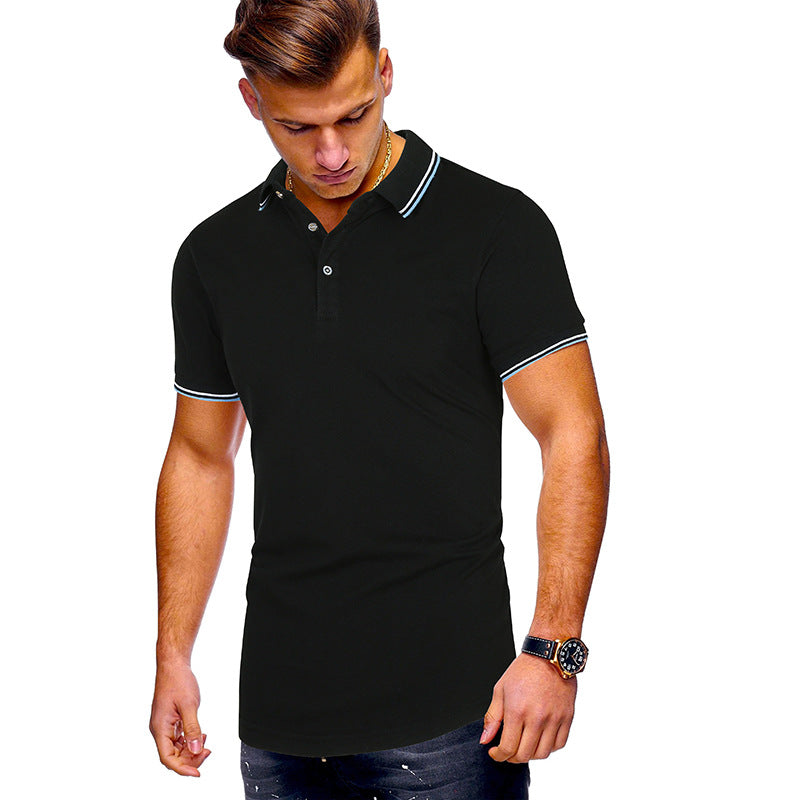 Men's Polo Shirt Breathable Cotton with Modern Accents by Streetwave, Casual Everyday Wear