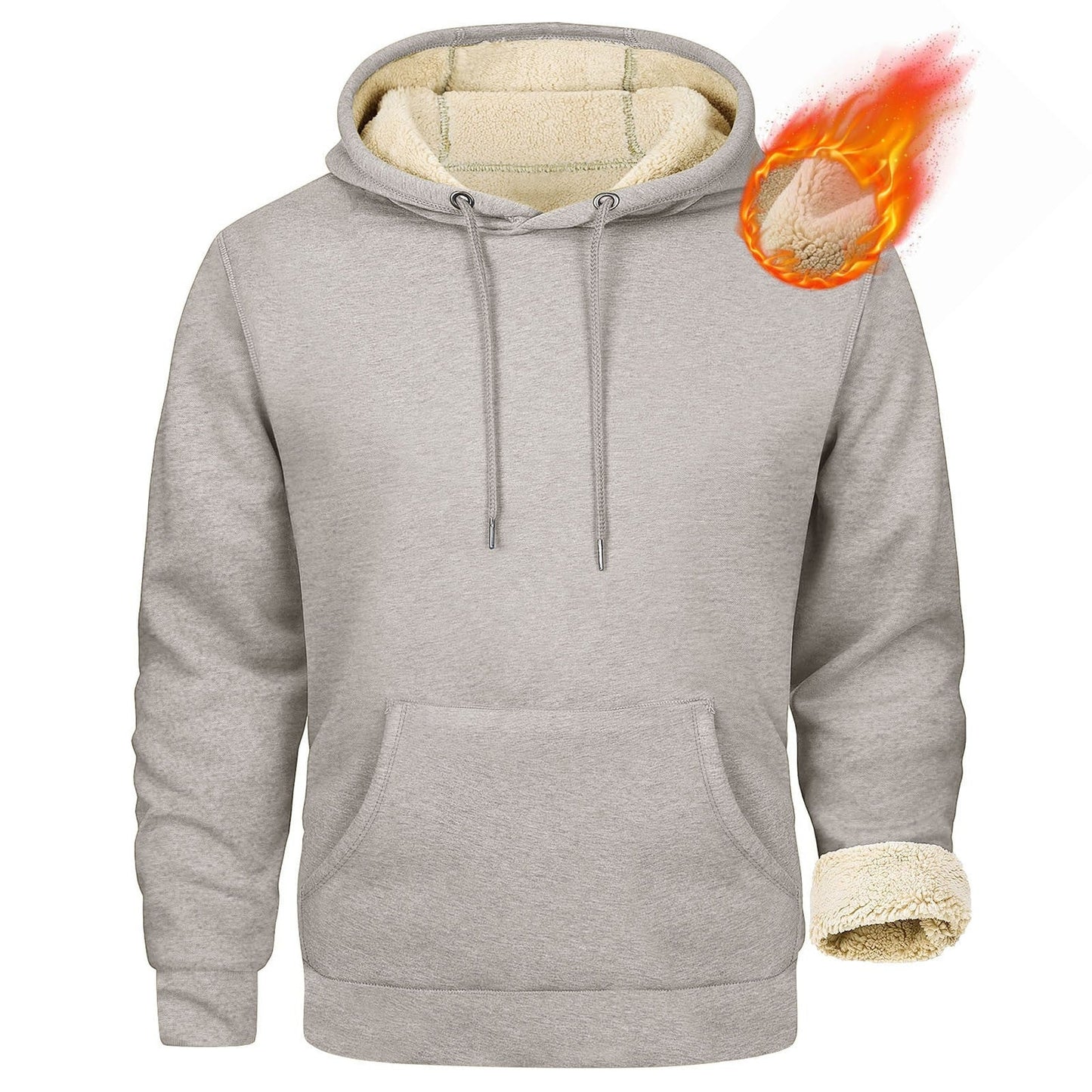 Street Wave Mens Fleece Hoodie With Cozy Sherpa Lining For Cold Weather Comfort All Day Warmth