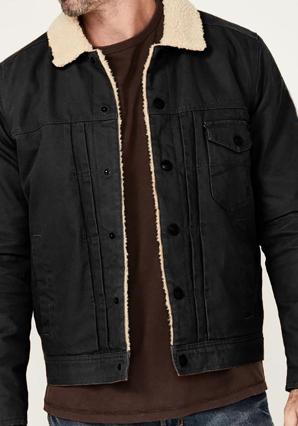 Street-wave Men's Denim Jacket With Sherpa Fleece Lining For Warm Comfort And All Day Style