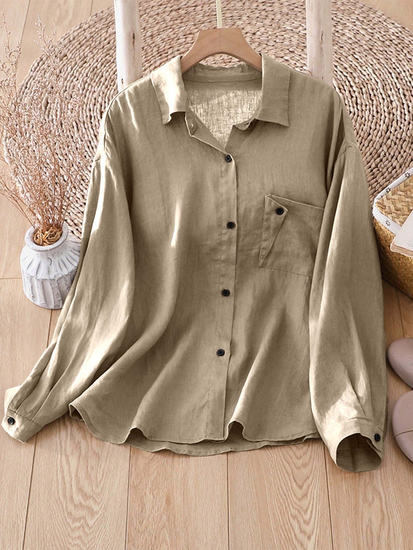 Street-Wave Women's Lightweight Shirt With Relaxed Fit And Chest Pocket For Everyday Wear
