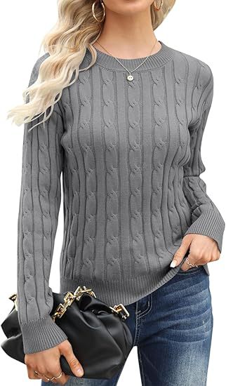 Street-Wave Women's Cable Knit Sweater Soft Cotton Blend For Comfortable Everyday Wear Timeless Chic Pullover
