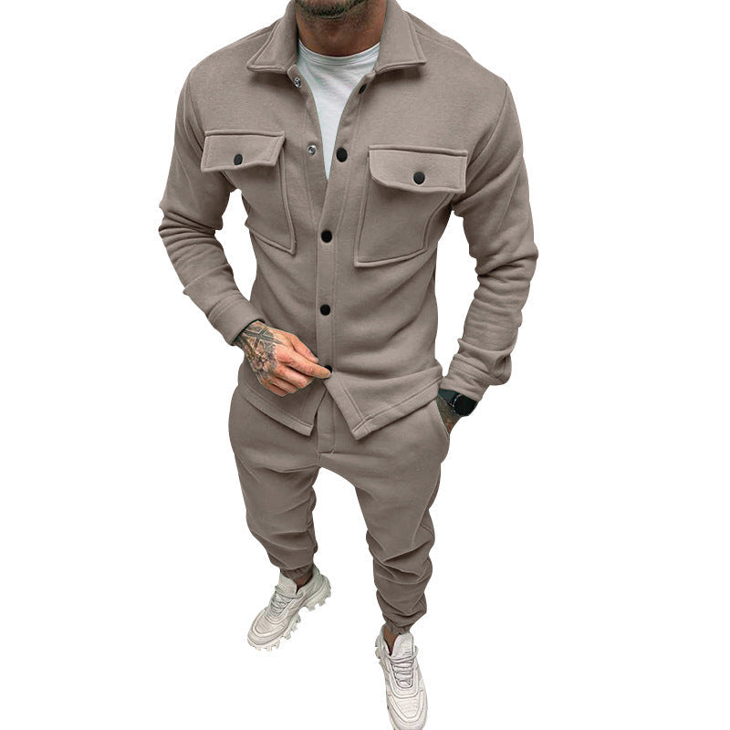 Street-wave Men's Casual Sweatshirt Jacket With Functional Pockets And Modern Collar