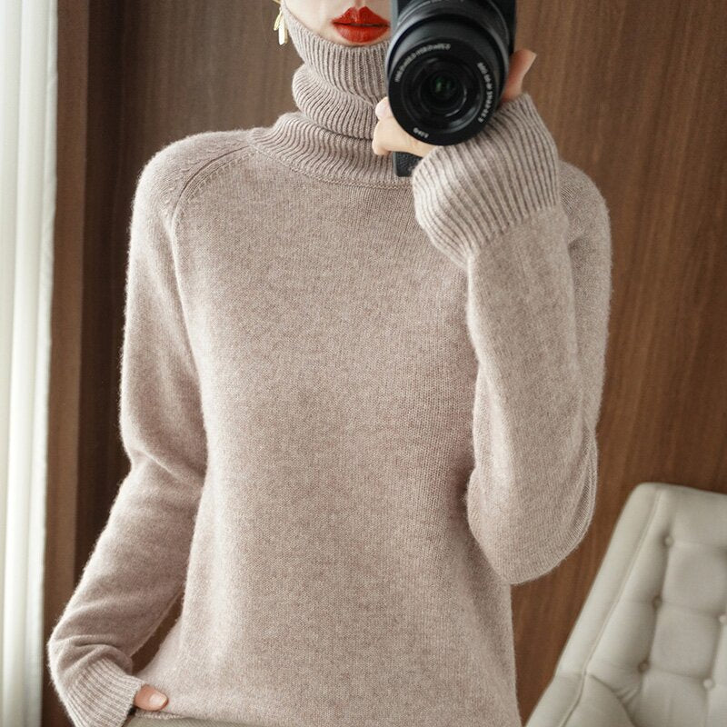 Street-wave Womens Soft Knit Turtleneck Sweater For Cold Weather Cozy Warmth And Style
