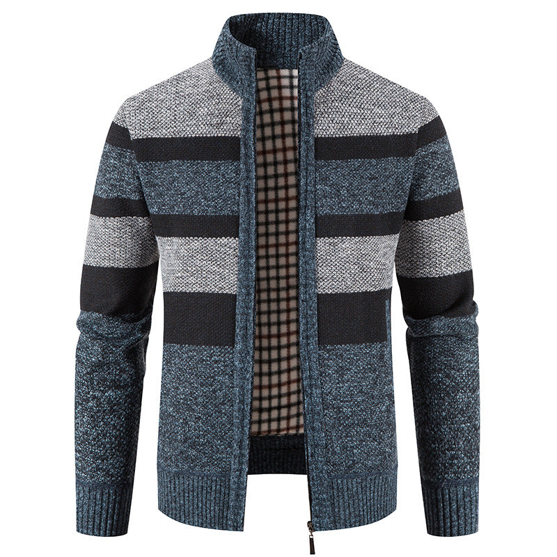 Mens Wool Cardigan With Modern Plaid Pattern From Streetwave For Everyday Warm Casual Wear