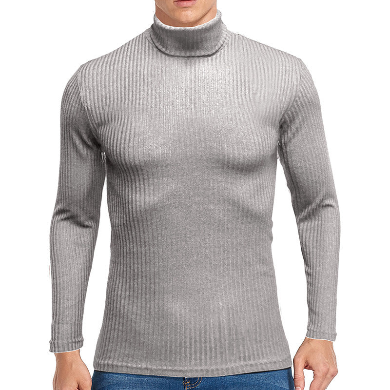 Street-wave Mens Fine Turtleneck Sweater in Premium Structured Knit Slim Fit for Cool Weather
