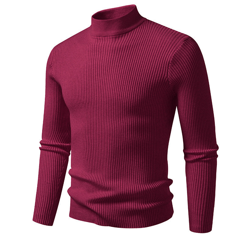 Street-wave Men's Ribbed Knit Turtleneck Sweater Premium Warmth And Versatility Everyday